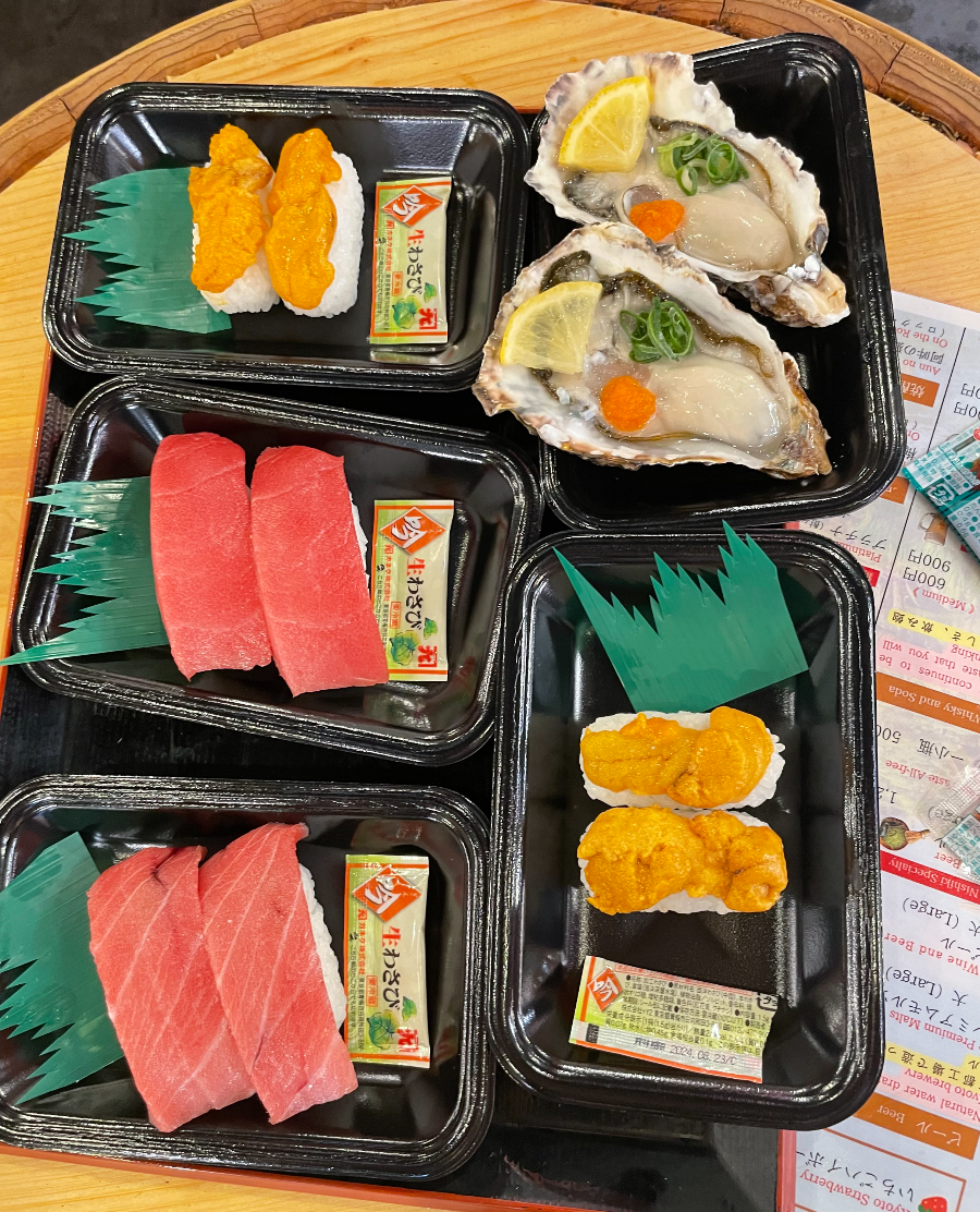 니시키 시장 초밥구입