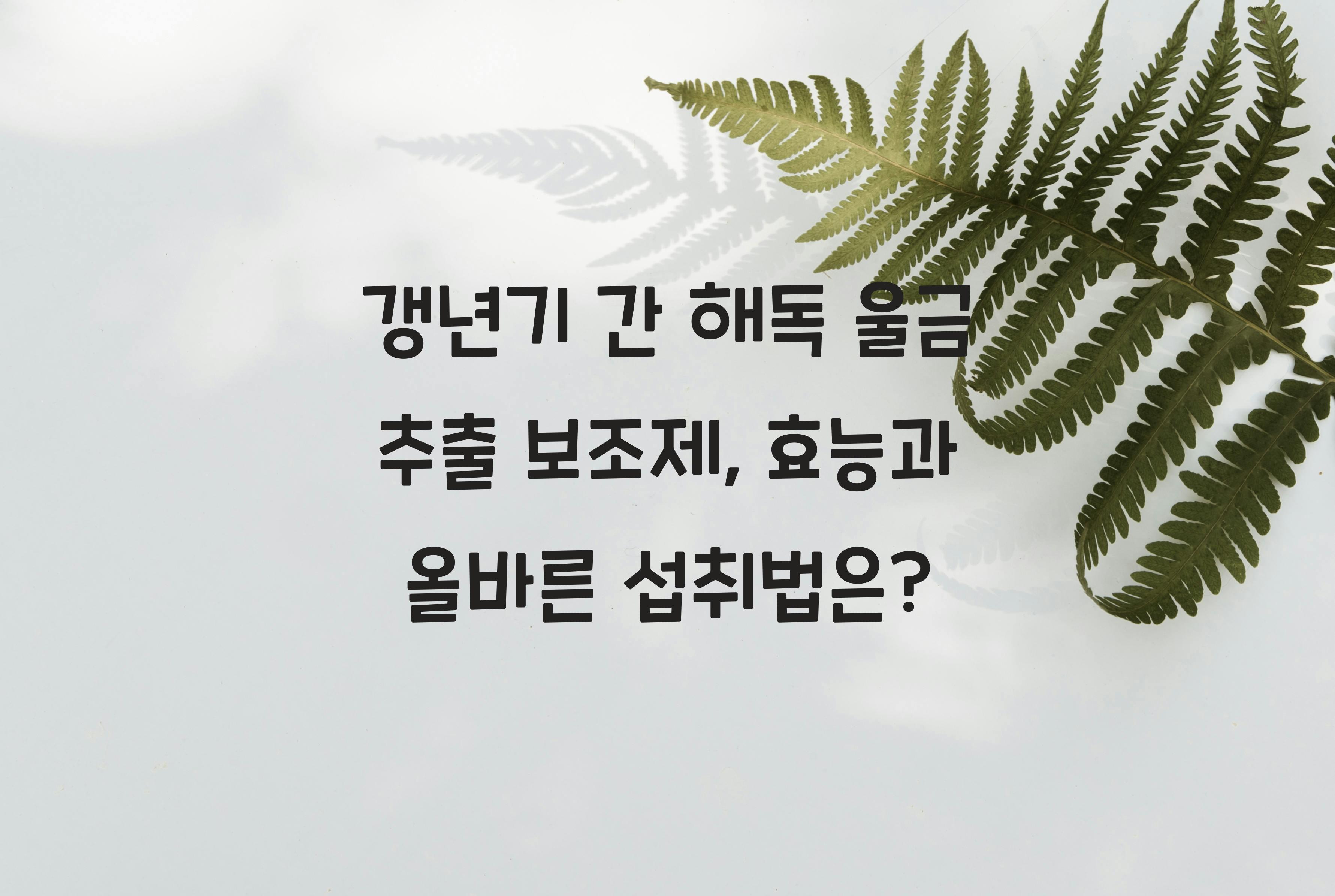 갱년기 간 해독 울금 추출 보조제