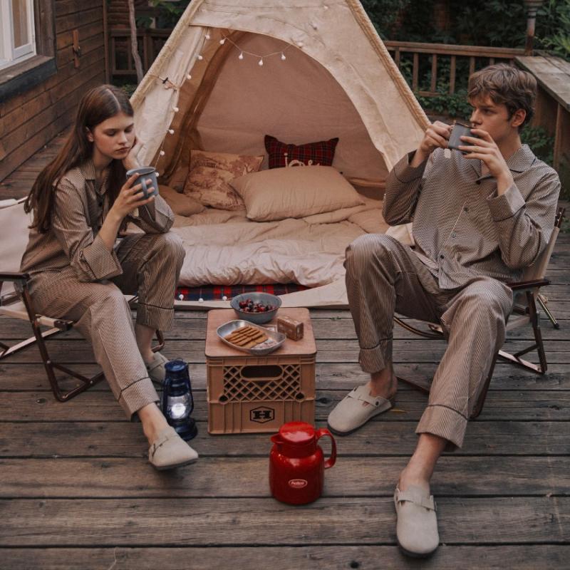 이브니에 마리네트여성 커플 잠옷 긴소매 상하 7527