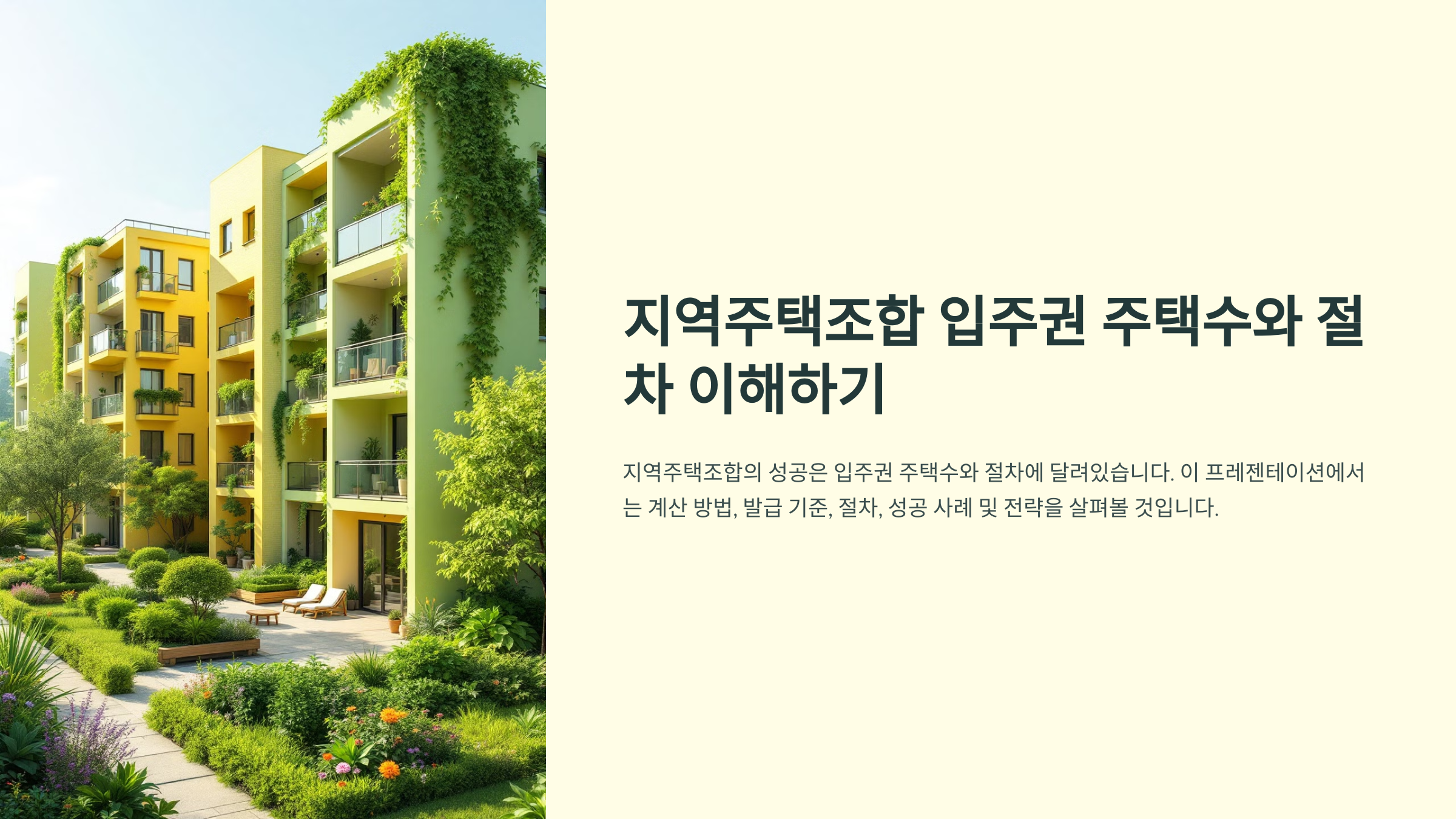 지역주택조합 입주권 주택수와 절차 이해 성공률을 좌우하는 조건들