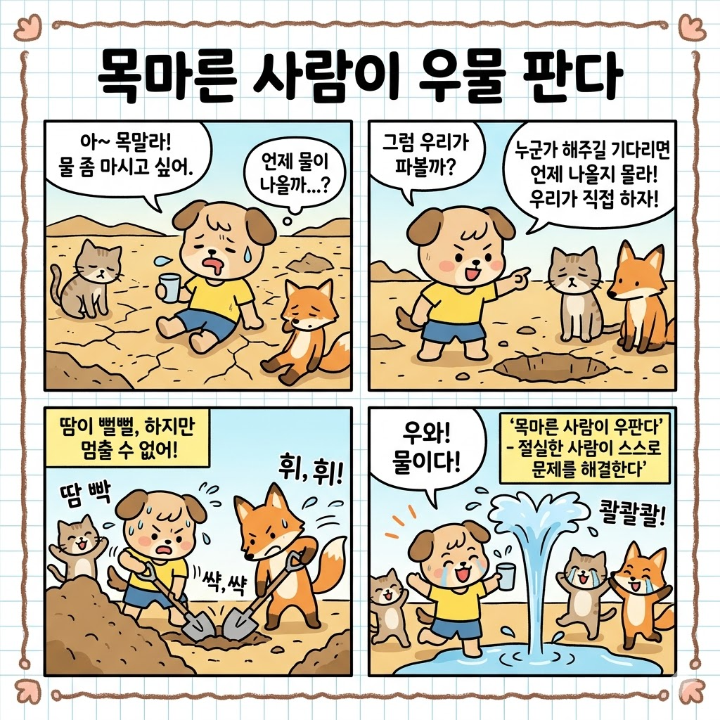 목마른 사람이 우물 판다 속담