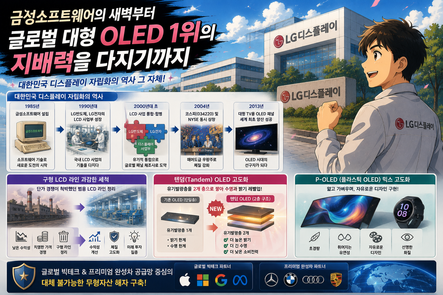 금성소프트웨어의 새벽부터 글로벌 대형 OLED 1위의 지배력을 다지기까지