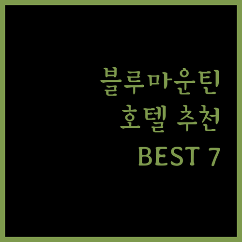 블루 마운틴 호텔 추천 Best 7 ..