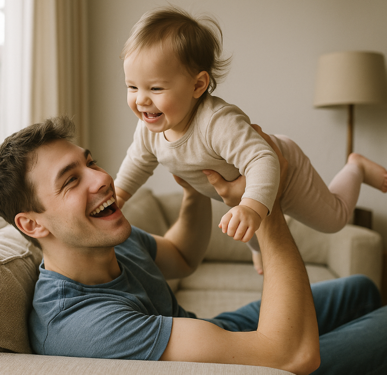 아이를 안아주고 있는 아빠의 모습