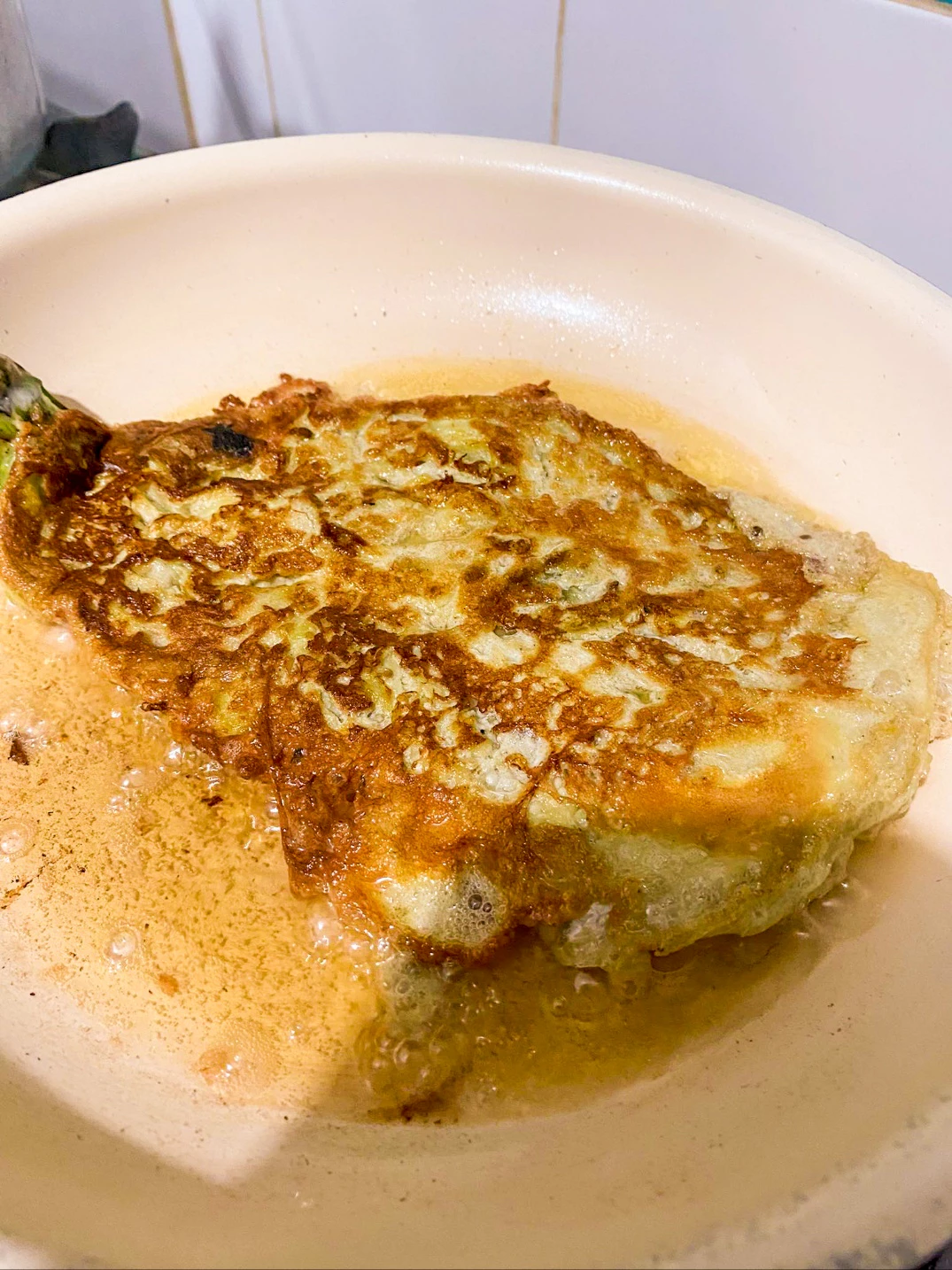 필리핀 요리 또땅딸롱 (tortang talong) 만들기 - 또땅딸롱 굽기