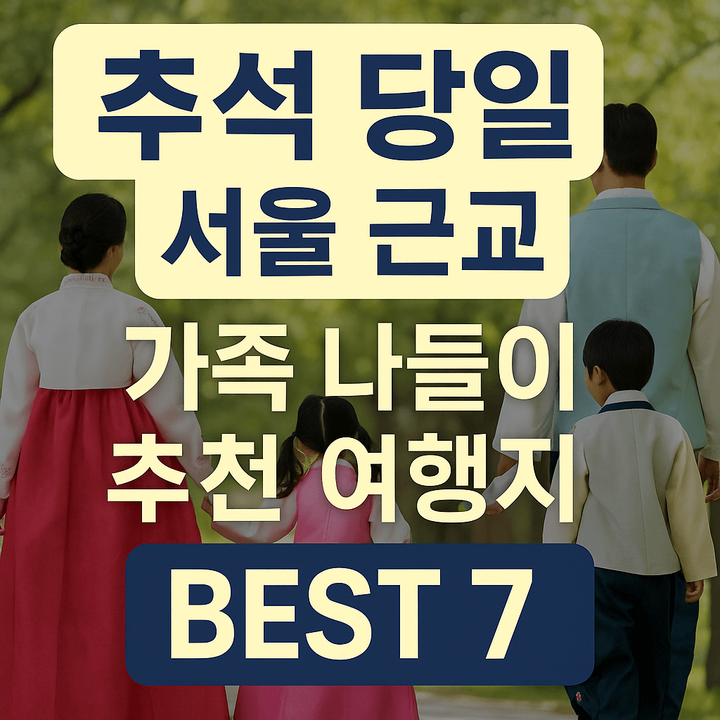 추석 연휴 서울 근표 당일치기 여행지 추천 - 사진
