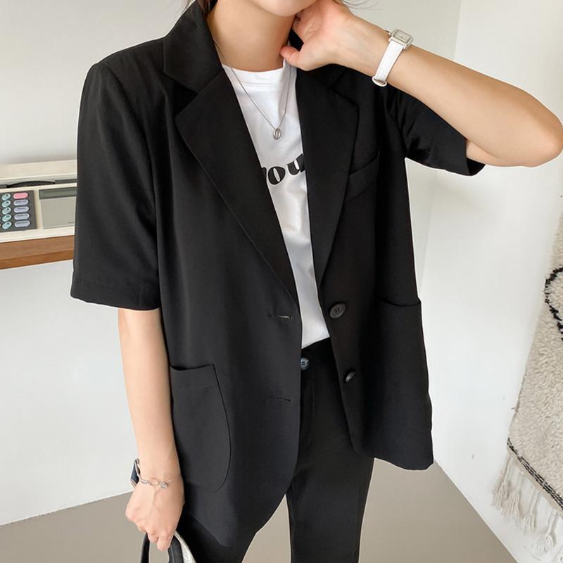 시크릿라벨 찰랑테일러드반팔자켓