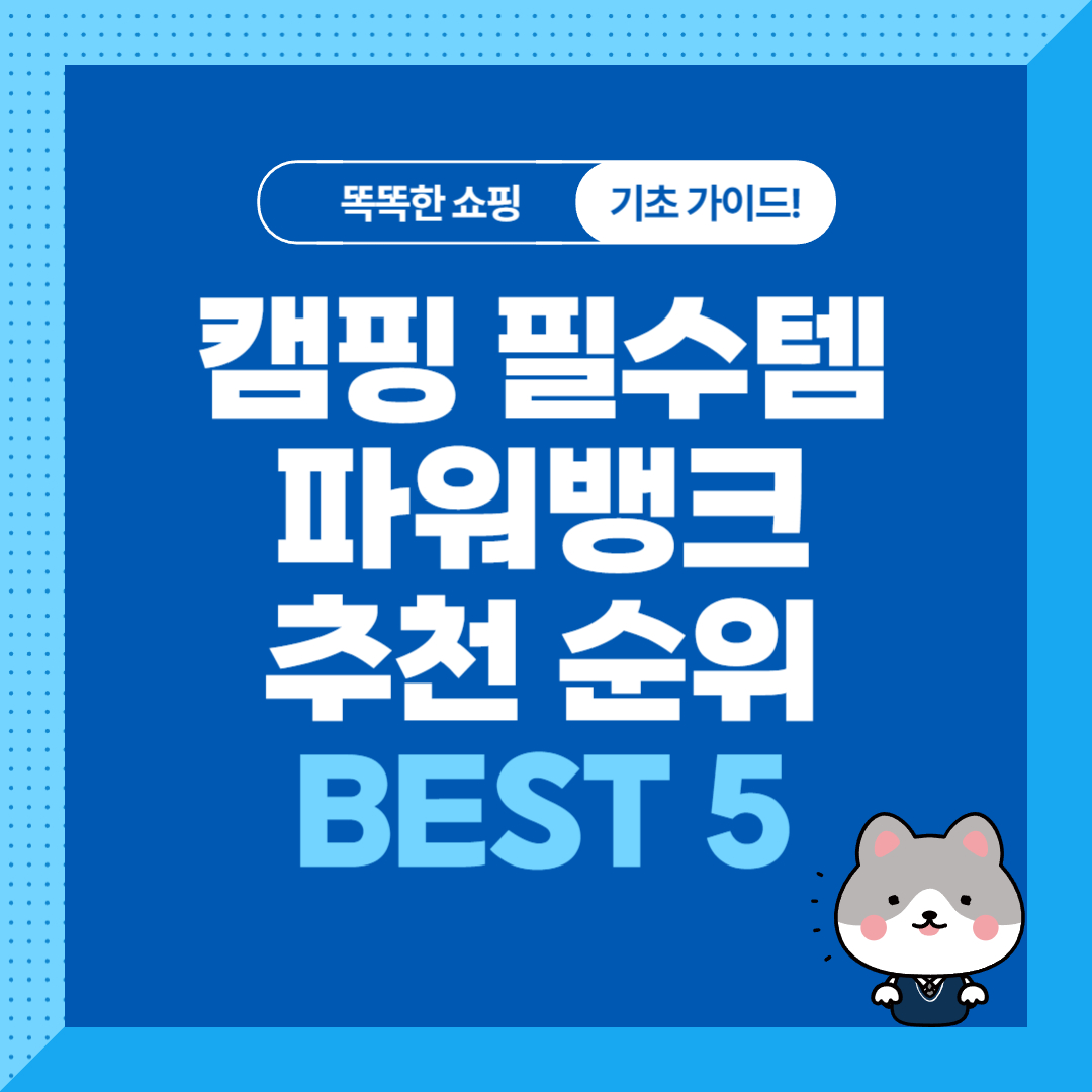 차박 필수품, 파워뱅크 추천 순위 비교