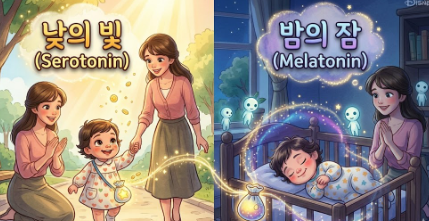 멜라토닌 세로토닌 아기 수면 상관관계
