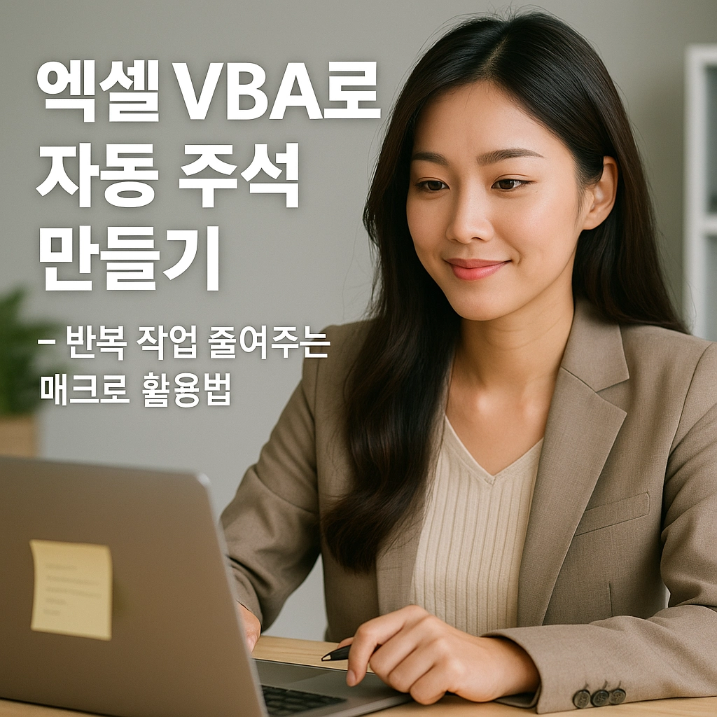 엑셀 VBA로 자동 주석 만들기 – 반복 작업 줄여주는 매크로 활용법