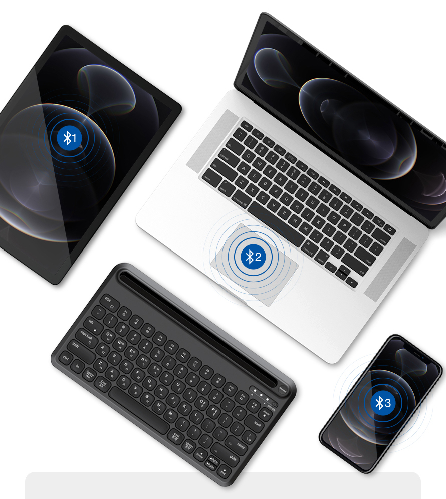 ABKO TOS250 Multi-pairing Pentagraph Bluetooth Keyboard