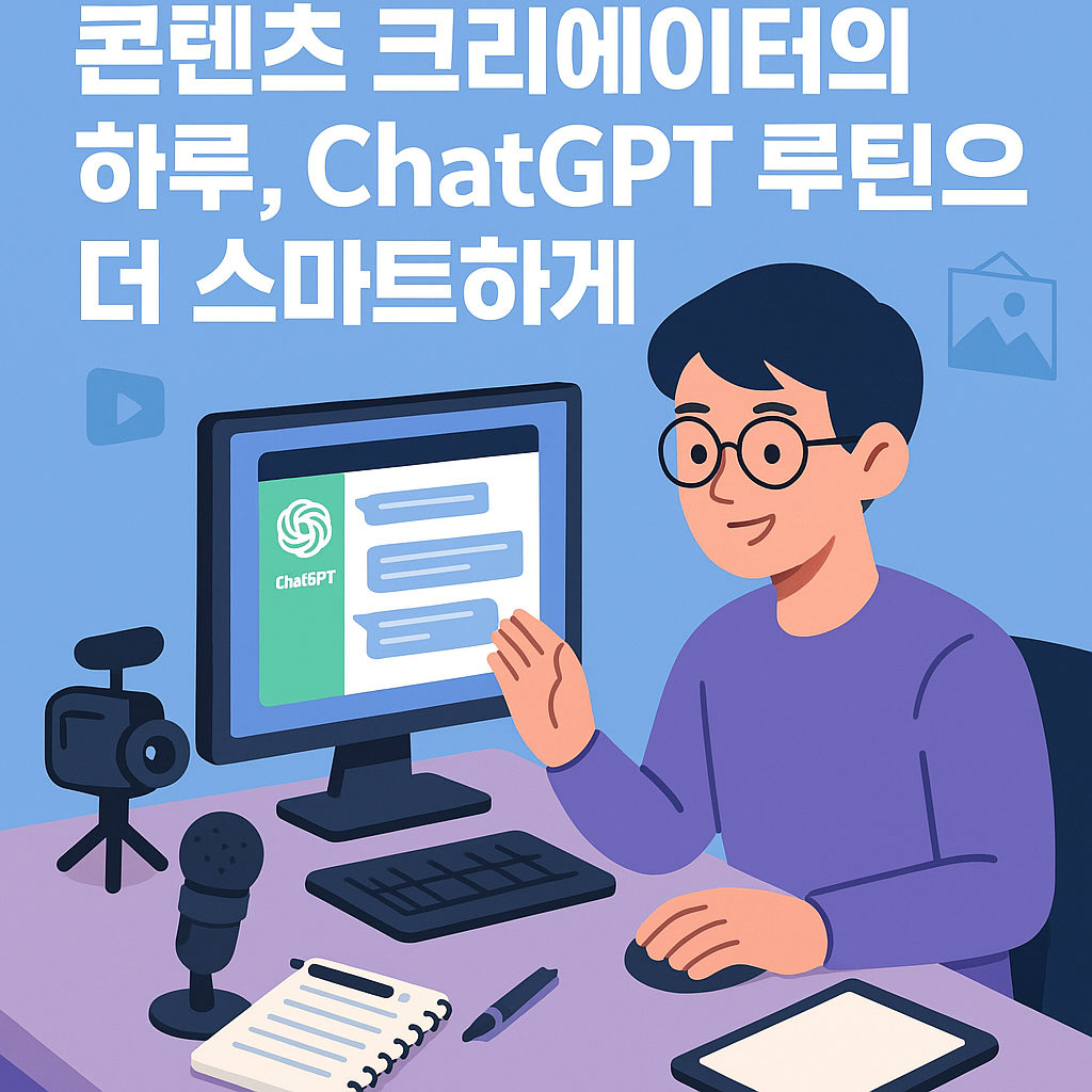 콘텐츠 제작 루틴에 ChatGPT를 활용 중인 크리에이터의 스마트한 작업 장면