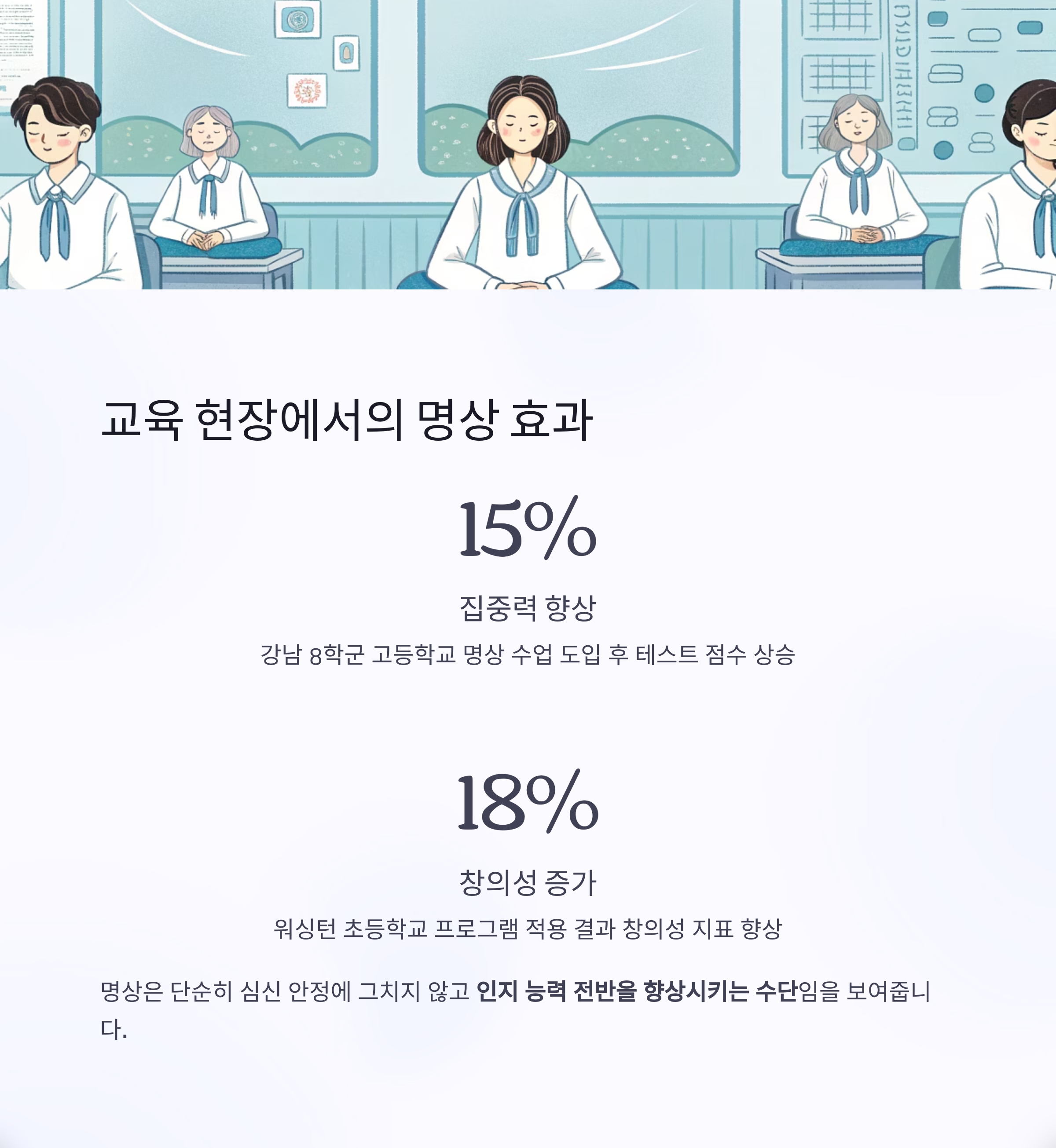 교육 현장에서의 명상 효과