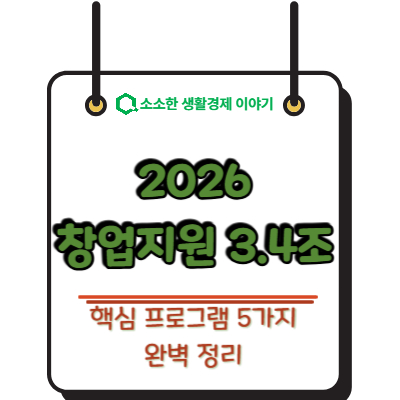 2026 창업지원 3.4조 핵심 프로그램 5가지 완벽 정리