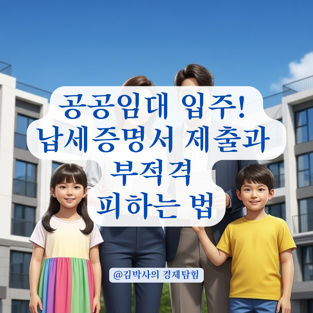 중요) 공공임대 입주 시 국세청 납세증명서 제출과 부적격 사유 판별법!