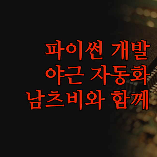 맞춤형 파이썬 프로그램 개발? 남츠비