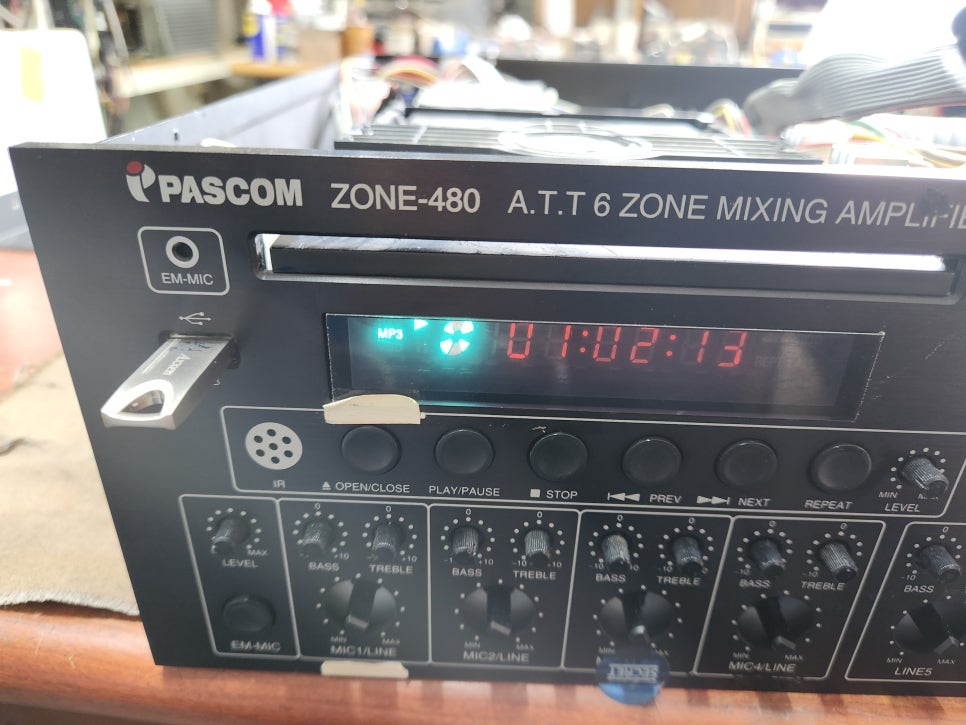 패스컴(PASCOM) 방송앰프 ZONE-480 출력무감 수리 완료