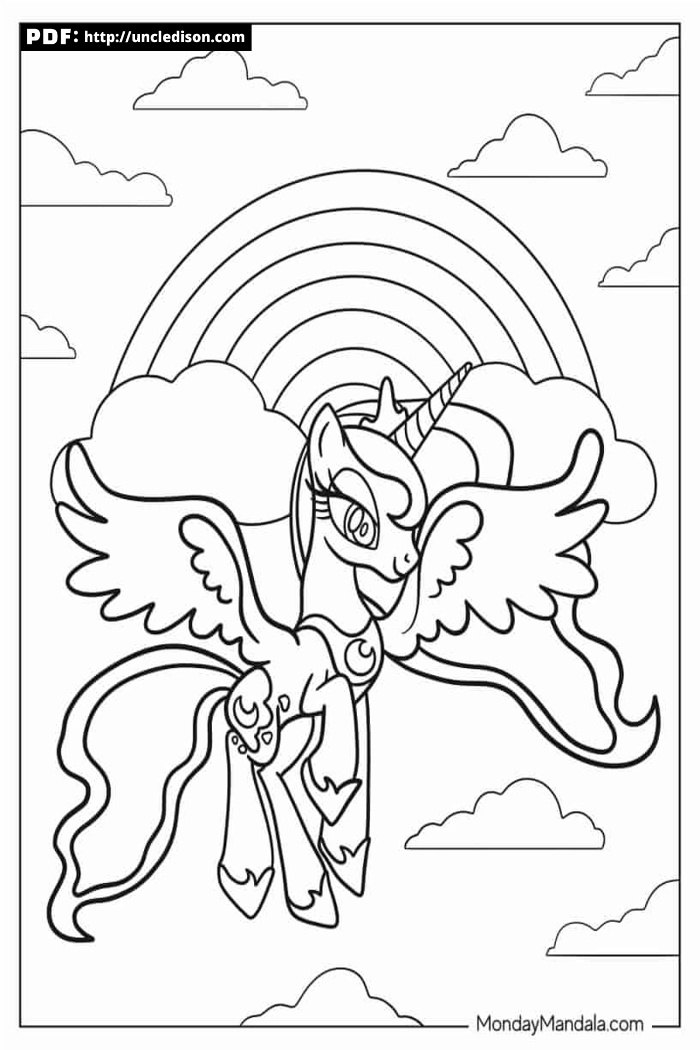 마이리틀포니 색칠공부 무료도안 My little pony coloring page