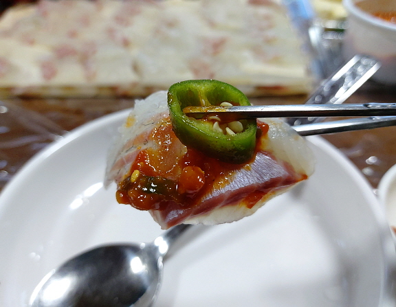 고추 쌈짱 도미회