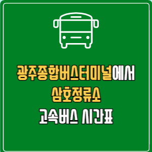 광주종합버스터미널에서 삼호정류소 고속버스 시간표 요금 예매