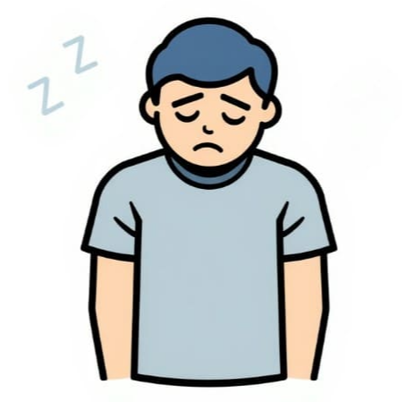 냉방병 때문에 몸이 나른하고 피곤해하는 남자의 모습입니다.