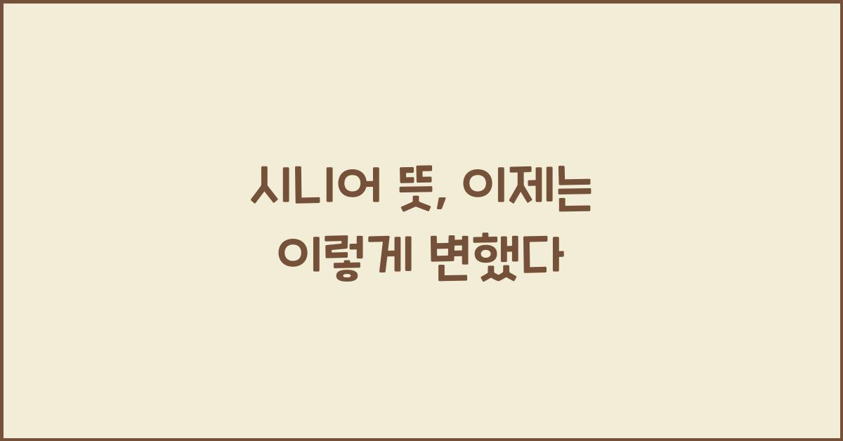 시니어 뜻