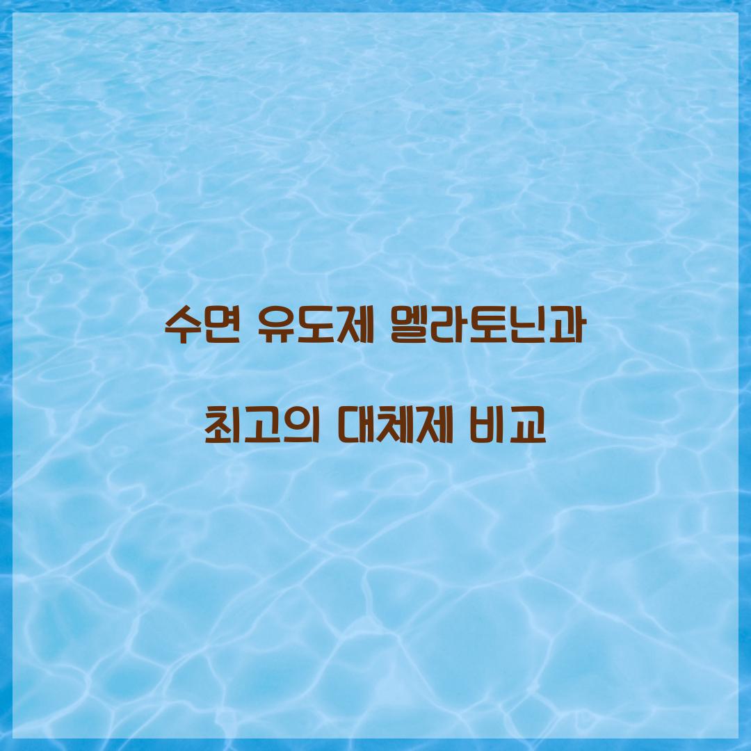 수면 유도제 멜라토닌