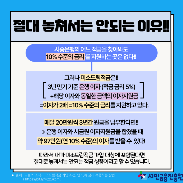 미소드림적금을 놓쳐서는 안 되는 이유