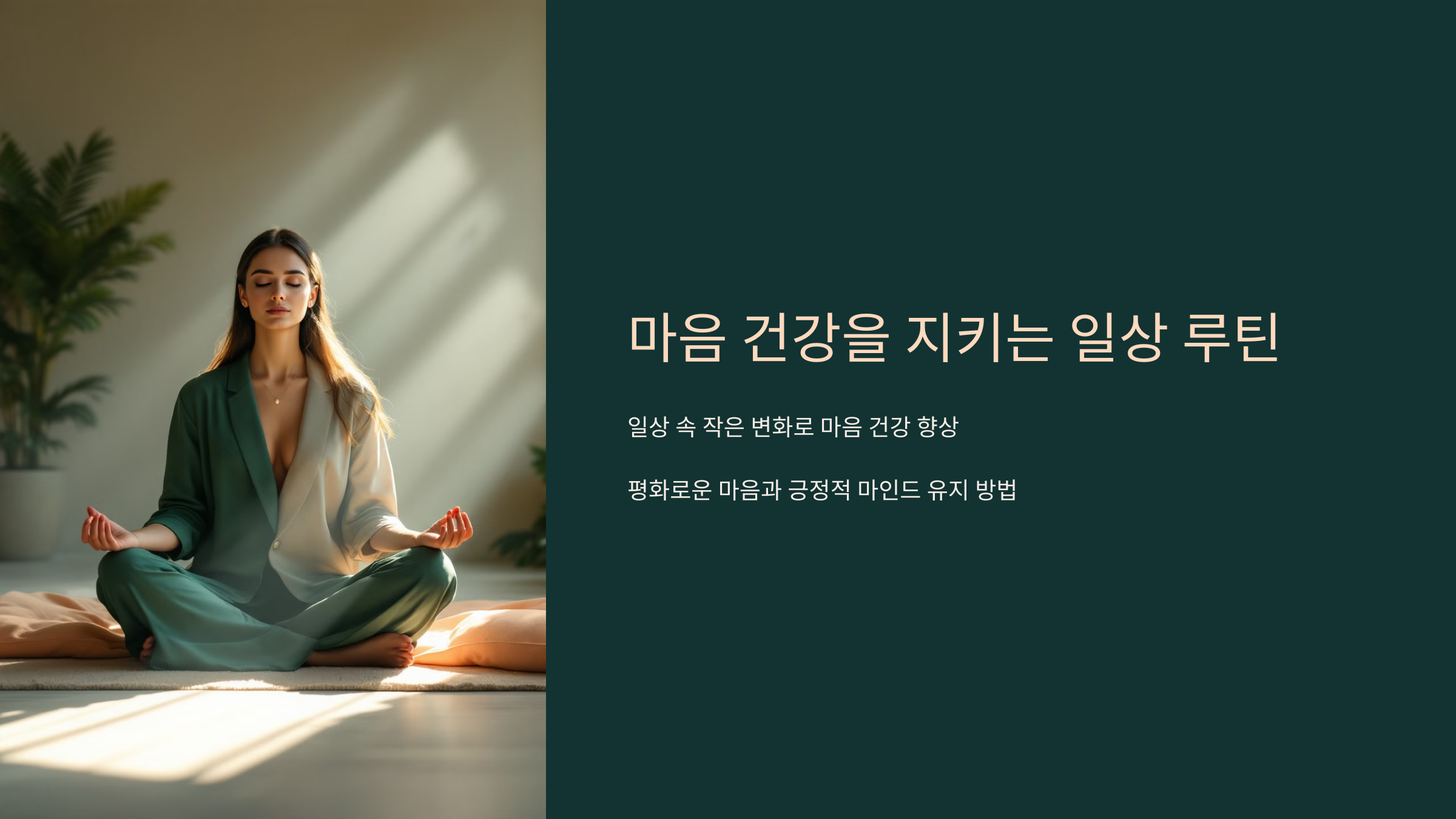 마음 건강을 지키는 일상의 루틴