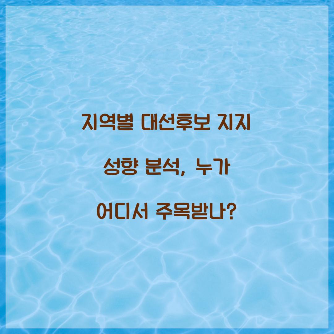 지역별 대선후보 지지 성향 분석