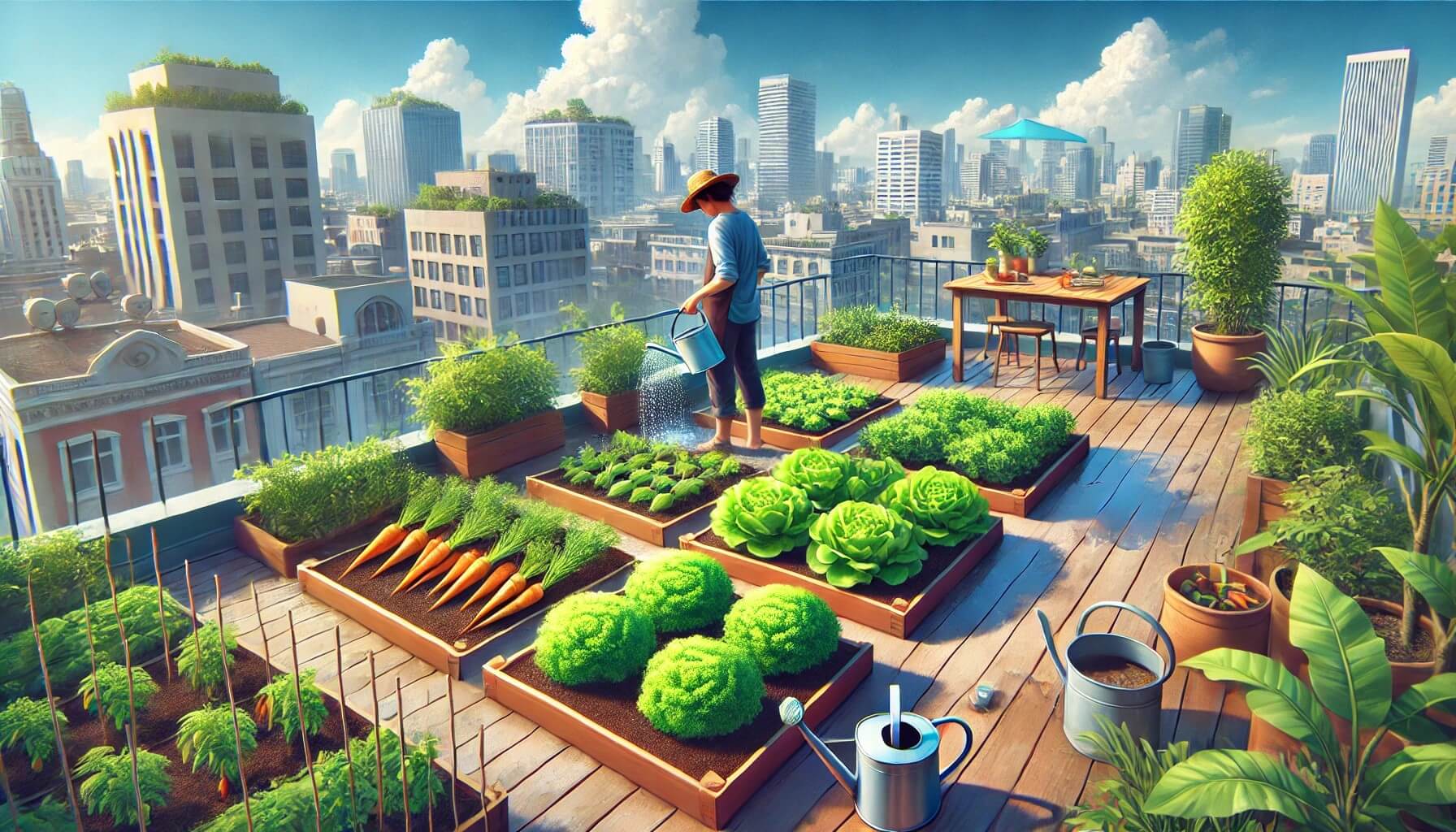 도시 텃밭과 관련된 내용을 바탕으로 한 이미지