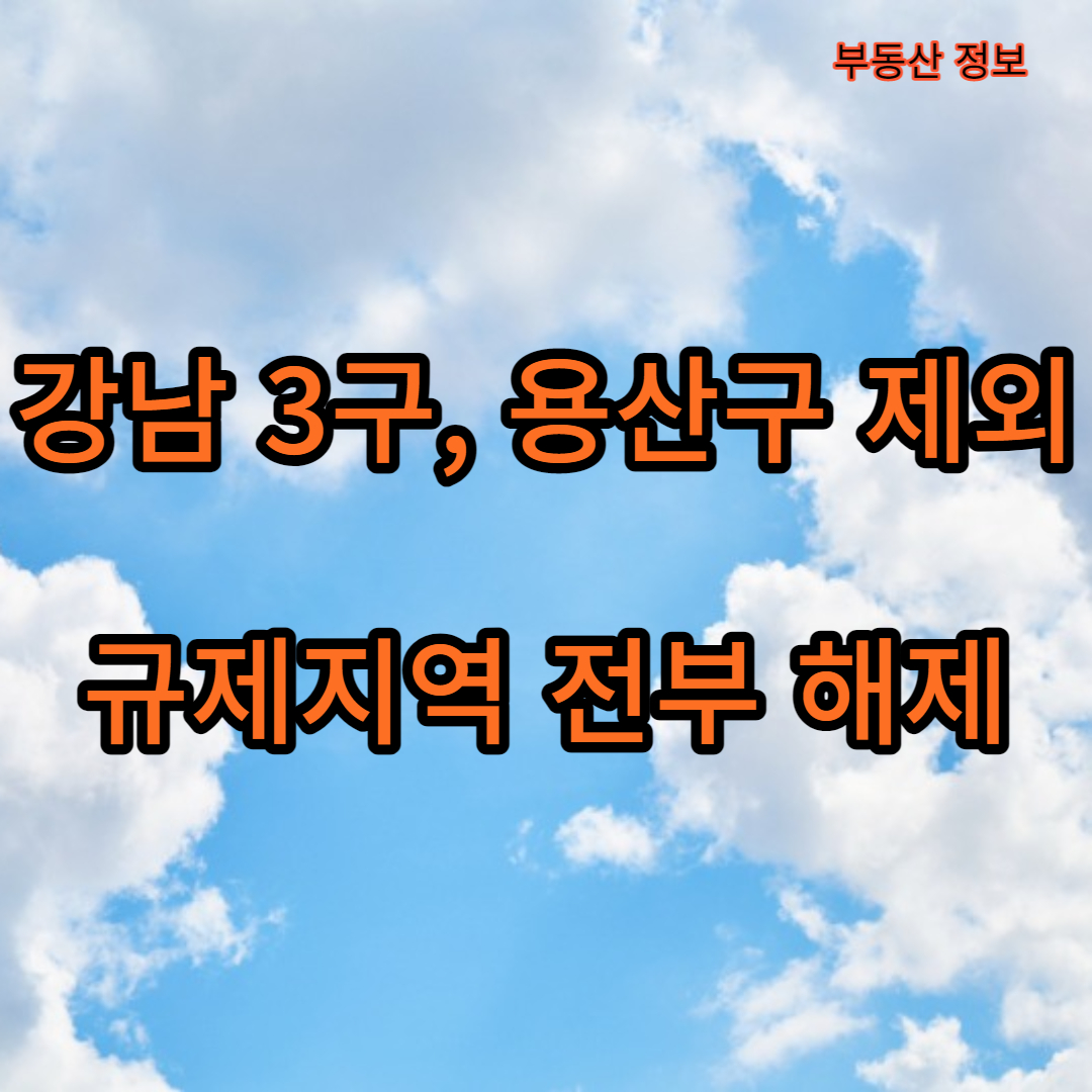 강남3구, 용산구 제외 규제지역 해제