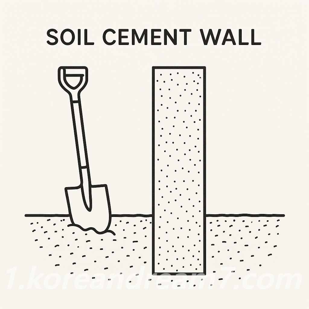 Soil Cement Wall 공법 시공 과정 및 장단점