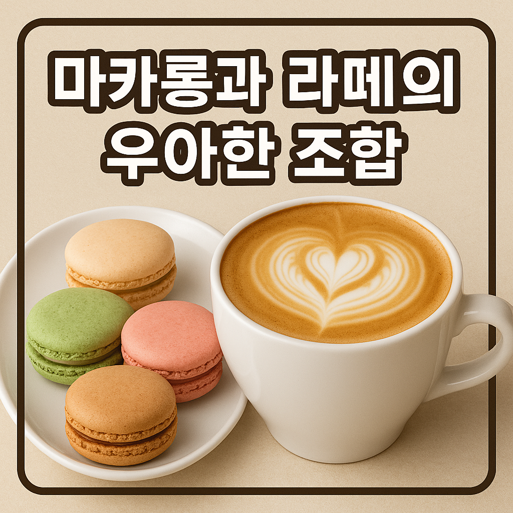 마카롱과 라떼의 우아한 조합