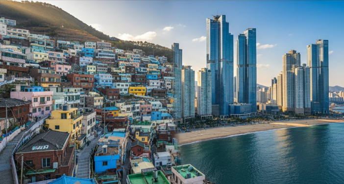 부산 감천문화마을과 해운대 사진