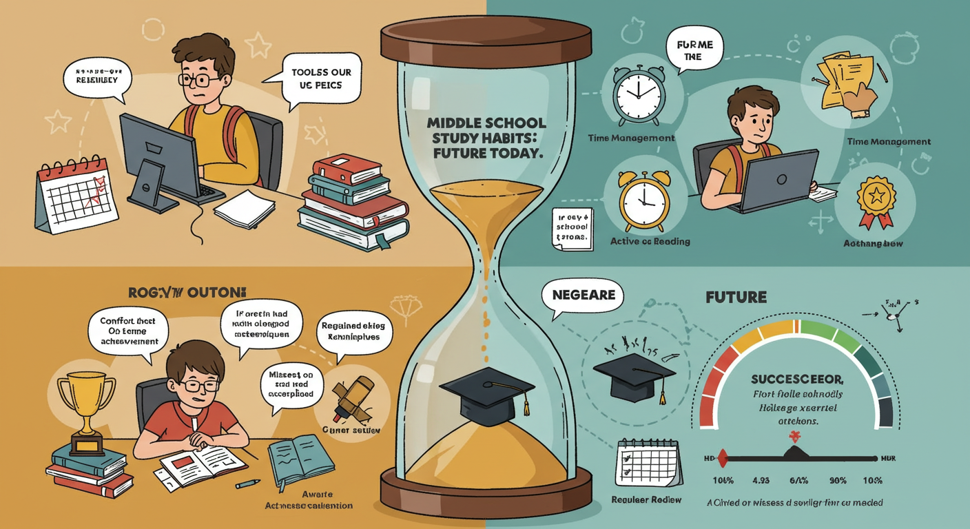 중학생 공부 습관 길들이기 관련 그림