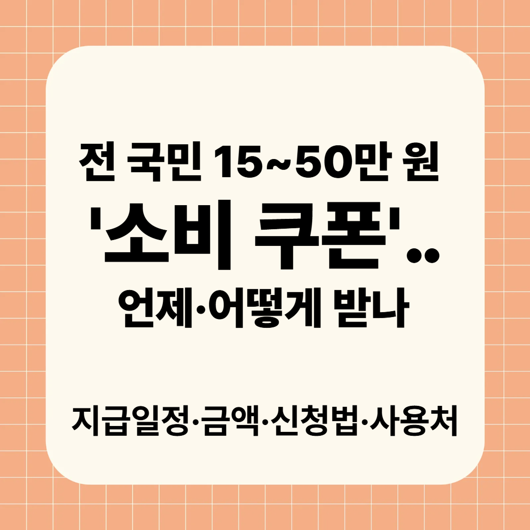 민생회복 소비쿠폰, 전 국민 15~50만 원 '소비 쿠폰'‥언제&middot;어떻게 받나