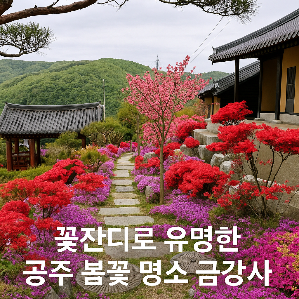 꽃잔디로 유명한 공주 봄꽃 명소 금강사