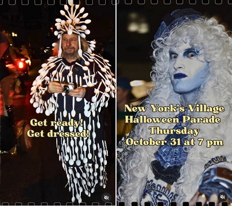 빌리지 할로윈 퍼레이드의 다양한 코스튬 3&amp;4