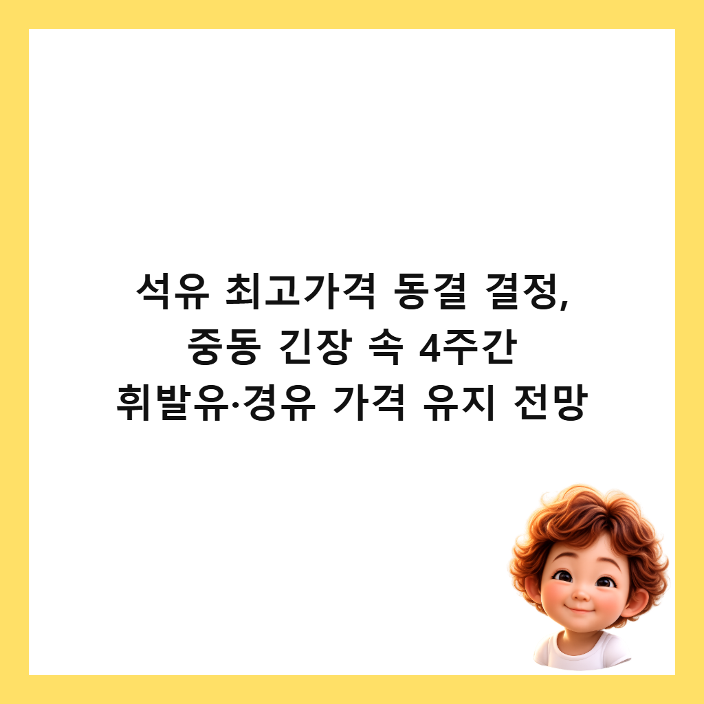 석유 최고가격 동결 결정, 중동 긴장 속 4주간 휘발유&middot;경유 가격 유지 전망 썸네일
