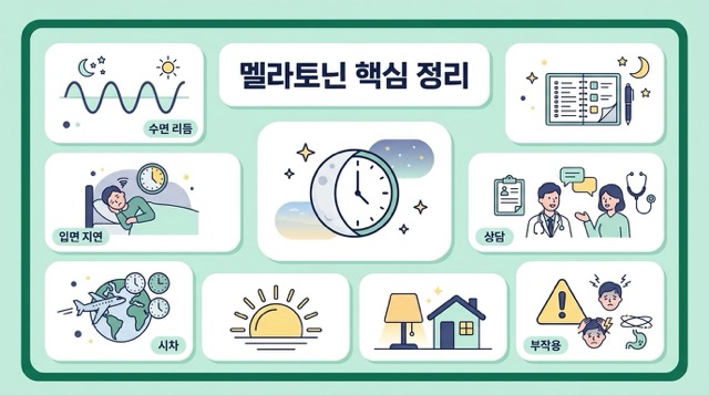 멜라토닌 효능 핵심 정리 카드