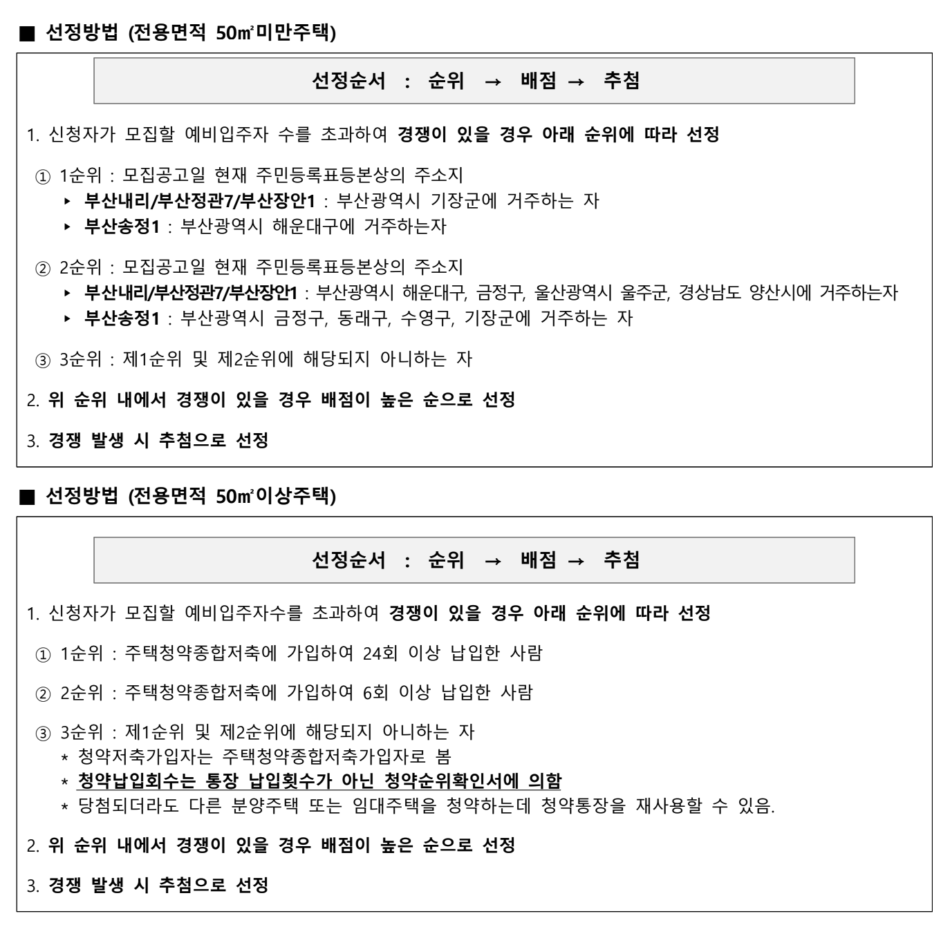 입주자 선정방법