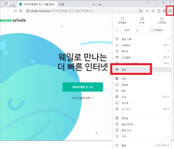 웨일 인터넷