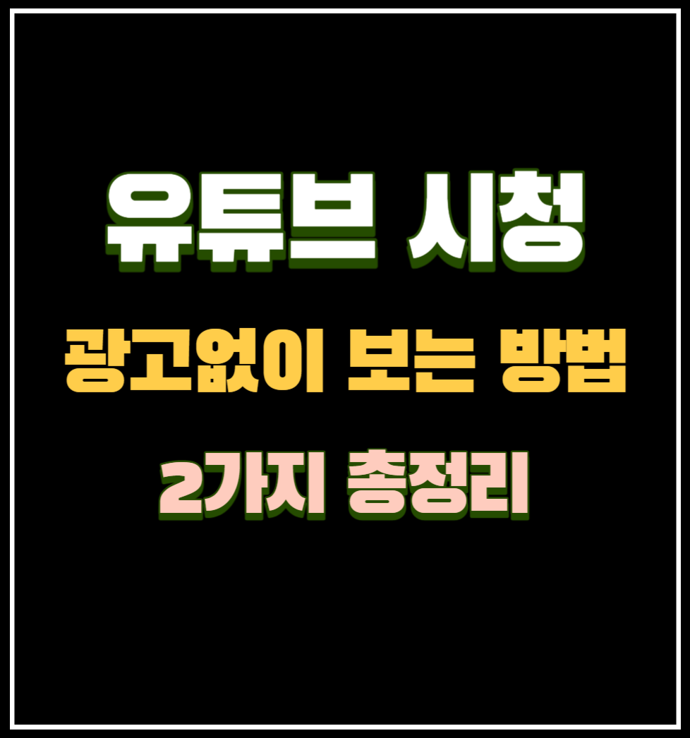 유튜브 시청 광고없이 보는 방법