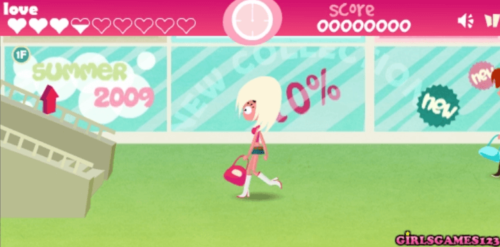 눈빛보내기-쇼핑편-플래시게임-시작-화면