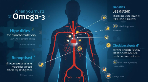 “혈액 순환 설명 인포그래픽” – 오메가3가 혈액을 맑게 해주는 이미지