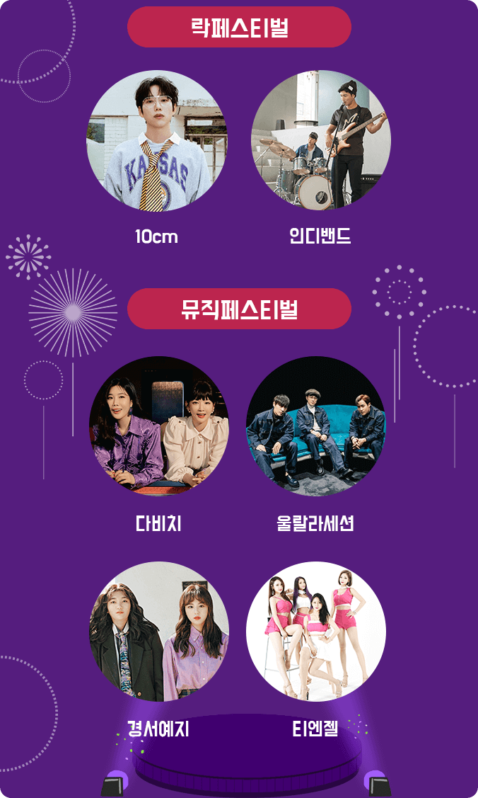 충주지역축제 2023충주다이브페스티벌 초대가수 십센치 인디밴드 다비치 울랄라세션