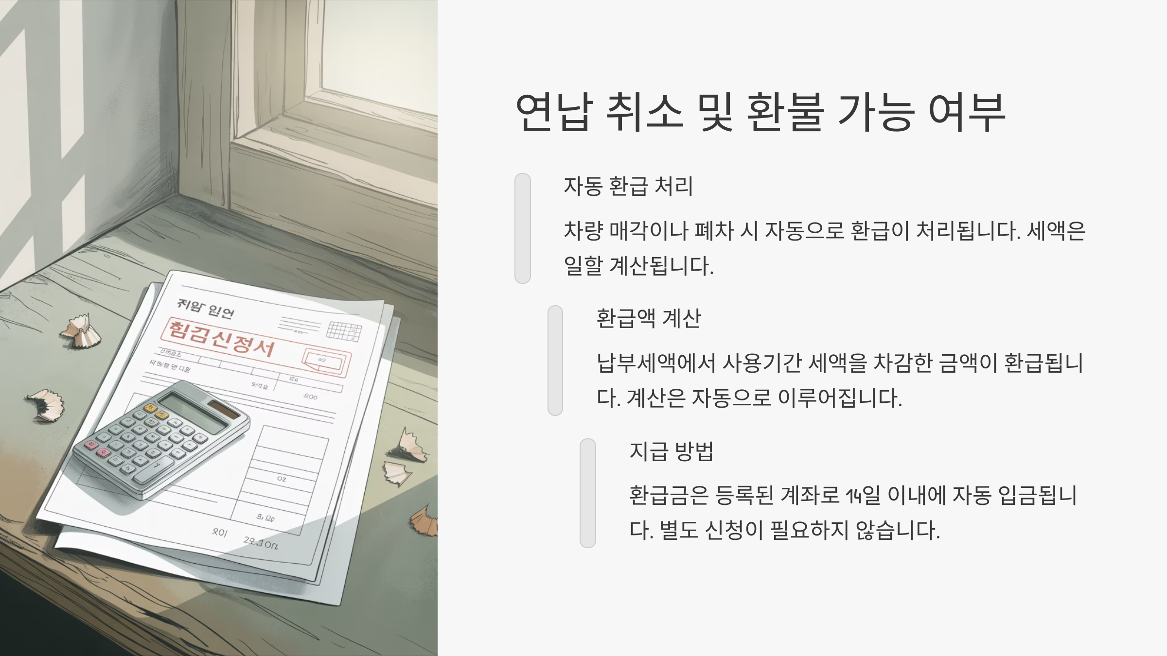 연납 취소 및 환불 가능 여부