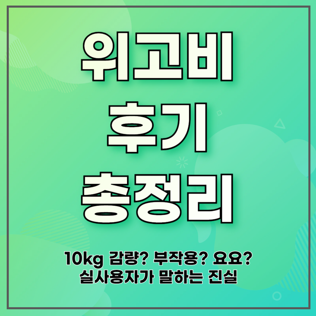 위고비 후기 총정리｜10kg 감량? 부작용? 요요? 실사용자가 말하는 진실