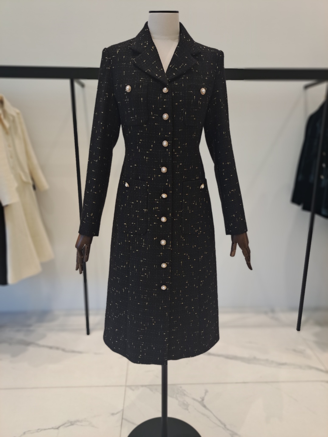 모조에스핀 트위드 롱 원피스 S223XSE006